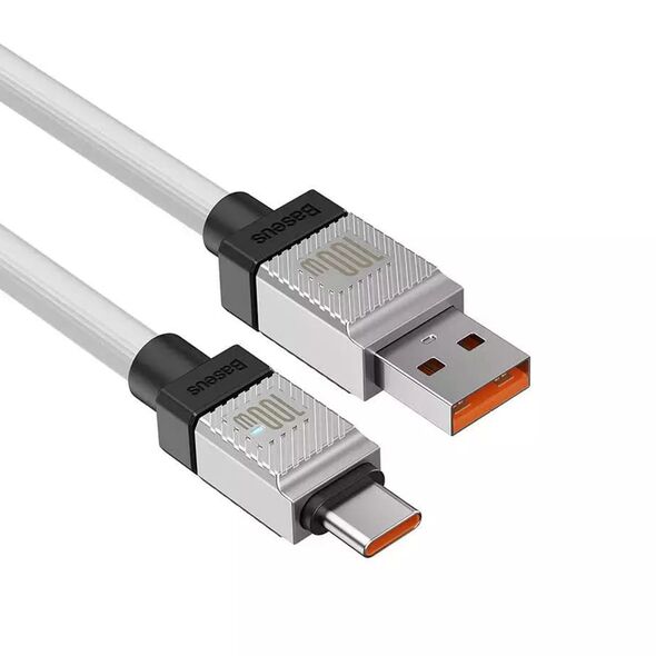 Baseus Cablu de Date USB la Type-C Super Fast Charging PD100W, 2m - Baseus CoolPlay Series (CAKW000702) - White 6932172626853 έως 12 άτοκες Δόσεις