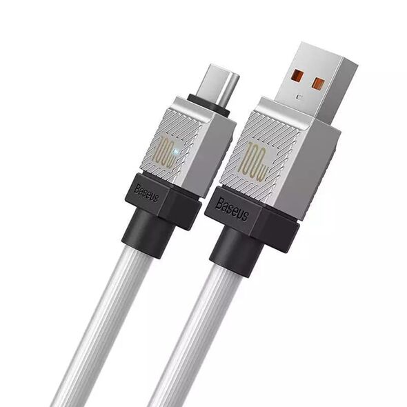 Baseus Cablu de Date USB la Type-C Super Fast Charging PD100W, 2m - Baseus CoolPlay Series (CAKW000702) - White 6932172626853 έως 12 άτοκες Δόσεις