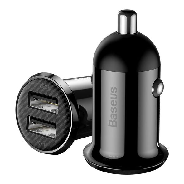 Baseus Incarcator Auto 2x USB, 4.8A - Baseus (CCALLP-01) - Black 6953156202009 έως 12 άτοκες Δόσεις