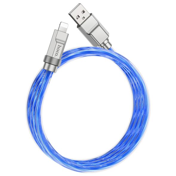 Hoco Cablu USB la Lightning, 2.4A, 1m - Hoco Crystal (U113) - Blue 6931474790057 έως 12 άτοκες Δόσεις