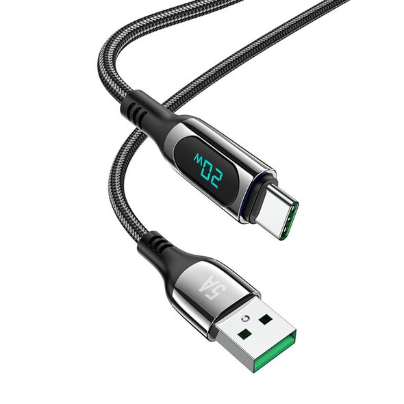 Hoco Cablu USB la Type-C, 5A, 1.2m - Hoco Extreme (S51) - Black 6931474749239 έως 12 άτοκες Δόσεις