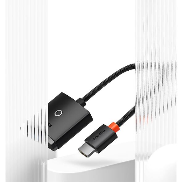Baseus Adaptor HDMI la VGA, Jack 3.5mm, Micro-USB Intrare Curent, 1080P, 60Hz - Baseus Lite Series (WKQX010101) - Black 6932172606169 έως 12 άτοκες Δόσεις