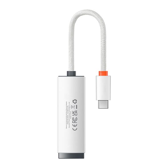 Baseus Adaptor USB-C to RJ45 LAN Port, 1000Mbps - Baseus Lite Series (WKQX000302) - White 6932172606121 έως 12 άτοκες Δόσεις