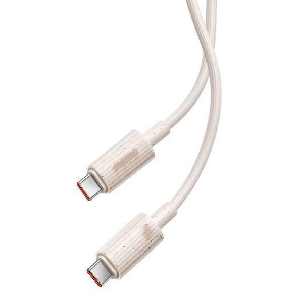 Baseus Cablu Type-C to USB-C, Super Fast Charge, 100W, 480Mbps, 1m - Baseus Habitat Series (P10360202421-00) - Wheat Pink 6932172643027 έως 12 άτοκες Δόσεις