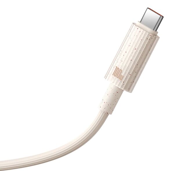 Baseus Cablu Type-C la USB-C, Super Fast Charge, 100W, 480Mbps, 2m - Baseus Habitat Series (P10360202421-01) - Wheat Pink 6932172643041 έως 12 άτοκες Δόσεις