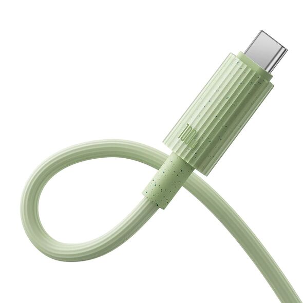 Baseus Cablu Type-C la USB-C, Super Fast Charge, 100W, 480Mbps, 1m - Baseus Habitat Series (P10360202631-00) - Natural Green 6932172643010 έως 12 άτοκες Δόσεις