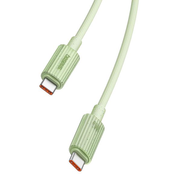 Baseus Cablu Type-C la USB-C, Super Fast Charge, 100W, 480Mbps, 2m - Baseus Habitat Series (P10360202631-01) - Natural Green 6932172643034 έως 12 άτοκες Δόσεις