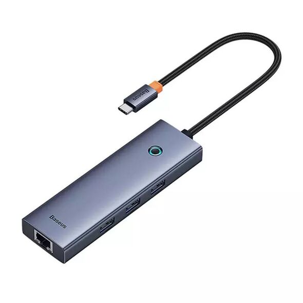 Baseus Hub Type-C to 3 x USB 3.0, RJ45 - Baseus UltraJoy Series (B0005280A813-00) - Space Grey 6932172630799 έως 12 άτοκες Δόσεις