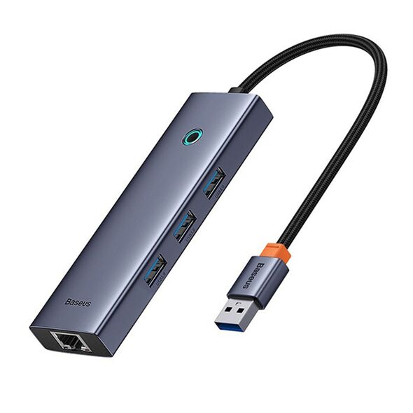 Baseus Hub USB la 3 x USB 3.0, RJ45 - Baseus UltraJoy Series (B0005280A813-01) - Space Grey 6932172630805 έως 12 άτοκες Δόσεις