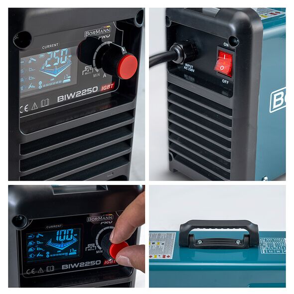 Bormann pro Biw2250 Ηλεκτροκολληση Inverter Αποδοση 250α/60%, Ψηφ.οθονης, Μεγ.ηλεκτροδιο 5mm, Περιλαμβανει Εξαρτηματα 061984 έως 12 Άτοκες Δόσεις