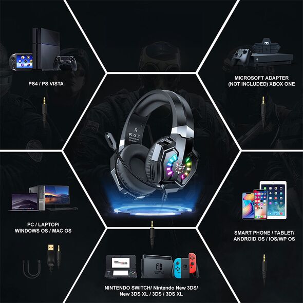 Ακουστικά Onikuma X32, Για PC, Μικρόφωνο, 3.5mm, USB, Μαύρο - 20743 έως 12 άτοκες Δόσεις