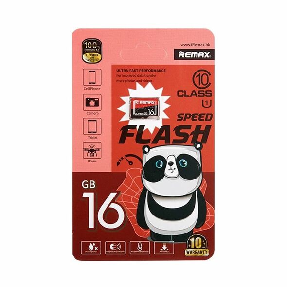 Memory card Remax Speed Flash, Micro SD, 16GB, Class 10, UHS-1, Red - 62057 έως 12 άτοκες Δόσεις
