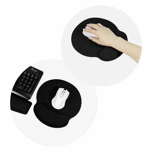 Ergonomic mousepad wrist support 250x230x25mm / black MA6937 72476 έως 12 άτοκες Δόσεις
