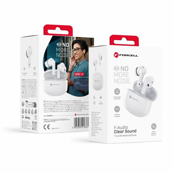 FORCELL F-AUDIO wirelles earphones TWS Clear Sound white FOBT-218385 72387 έως 12 άτοκες Δόσεις