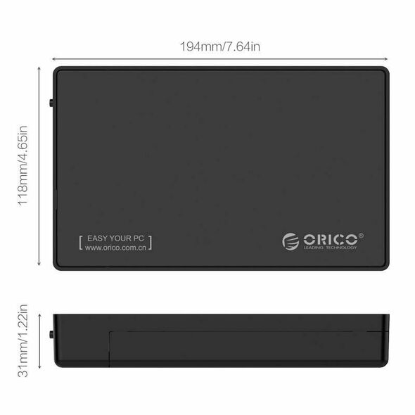 Orico Hard Drive Enclosure Orico 2.5 / 3.5'' inch USB-C 027888 6936761889797 3588C3-EU-BK-BP έως και 12 άτοκες δόσεις