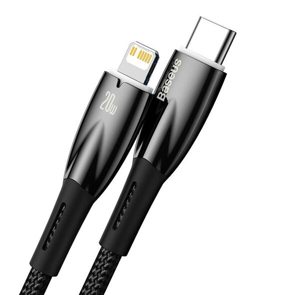 Baseus USB-C cable for Lightning Baseus Glimmer Series, 20W, 1m (Black) 039861 6932172617844 CADH000001 έως και 12 άτοκες δόσεις