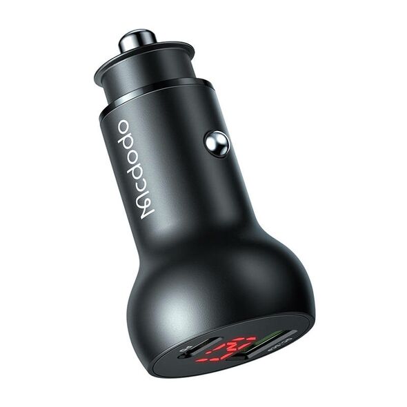 Mcdodo Car Charger Mcdodo CC-7030, USB + USB-C, with Display, 45W (Black) 041015 6921002670302 CC-7030 έως και 12 άτοκες δόσεις