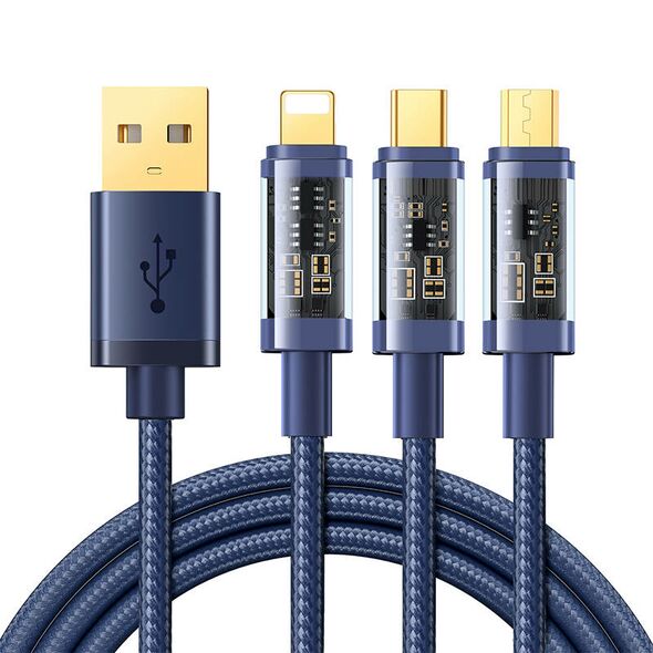 Joyroom Cable 3w1 3.5A 1.2m Joyroom S-1T3015A5 (blue) 044953 6956116721831 S-1T3015A5 1.2m Blue έως και 12 άτοκες δόσεις