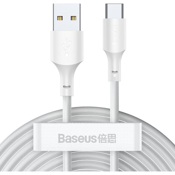 Baseus Simple Wisdom Regular USB 2.0 Cable USB-C male - USB-A male Λευκό 1.5m (TZCATZJ-02) (BASTZCATZJ-02) έως 12 άτοκες Δόσεις