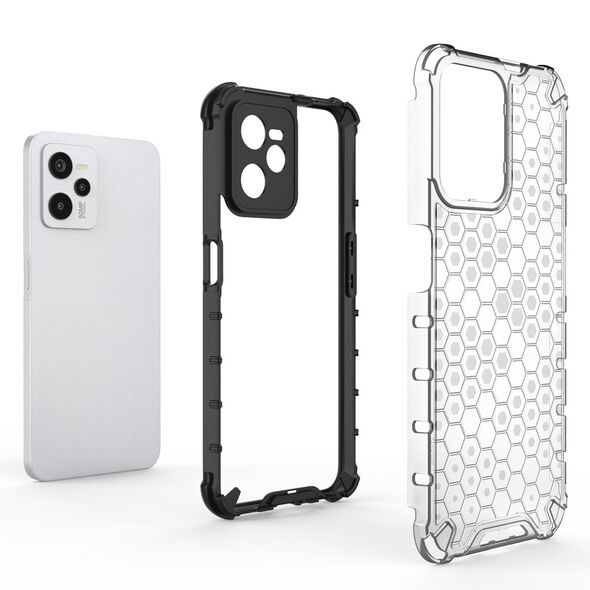 Honeycomb case armored cover with a gel frame Realme C35 transparent 9145576257333