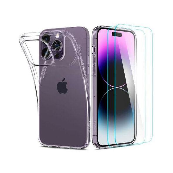 Θήκη TPU Spigen Liquid Crystal (1 τεμ) & Tempered Glass TR Slim (2 τεμ) Apple iPhone 14 Pro Max Crystal Pack Διάφανο 8809811863802 8809811863802 έως και 12 άτοκες δόσεις