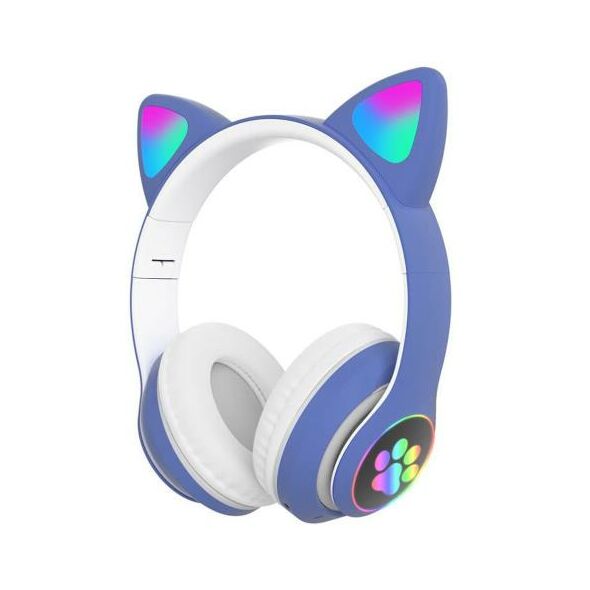 Ασύρματα Ακουστικά Κεφαλής CAT STN-28 με LED & SD Card για Παιδιά Cat Ears Μπλε 5901313580997 5901313580997 έως και 12 άτοκες δόσεις