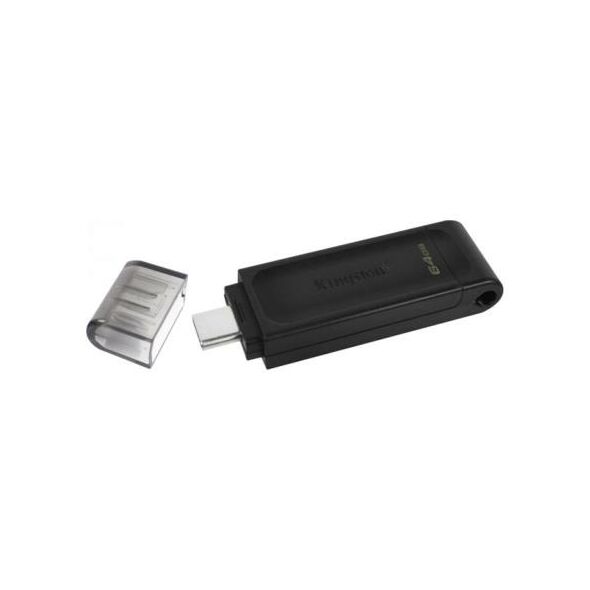 USB 3.2 Flash Disk Kingston DT70 USB C 64GB Μαύρο 740617305302 740617305302 έως και 12 άτοκες δόσεις