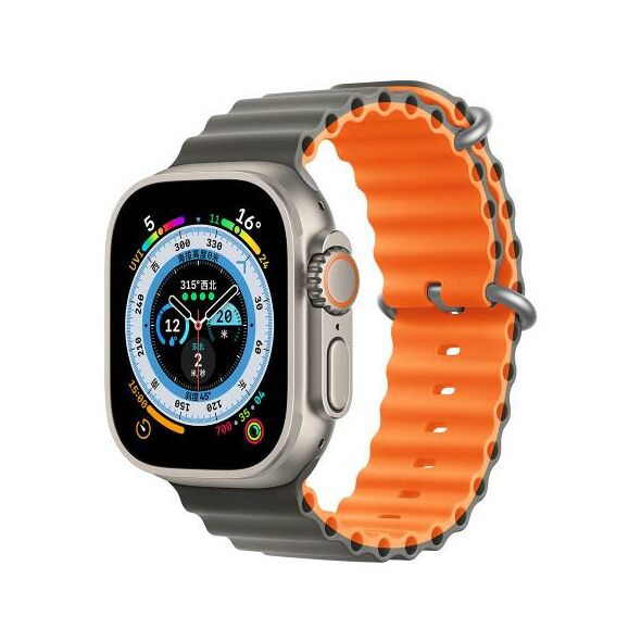 Λουράκι Devia Sport6 Silicone Apple Watch (38/ 40/ 41mm) Two-Tone Deluxe Γκρι-Πορτοκαλί 6938595381614 6938595381614 έως και 12 άτοκες δόσεις