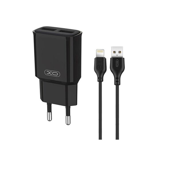 XO - L92C wall charger 2x USB + + Lightning cable 2,4A Black XO-L92Ci-BK 75429 έως 12 άτοκες Δόσεις