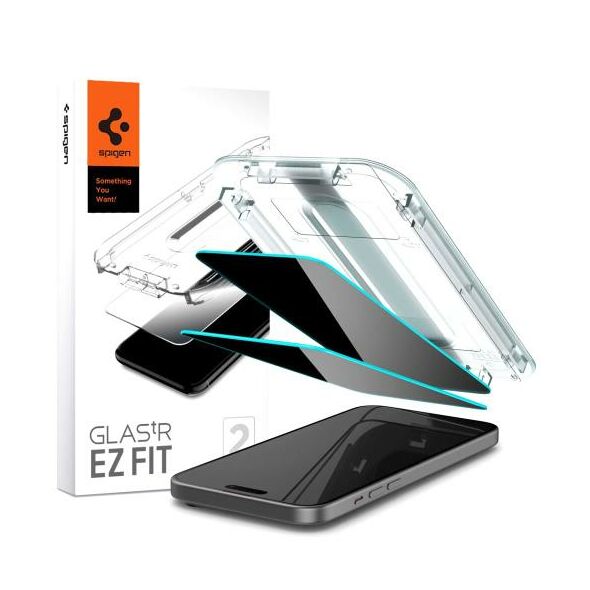Tempered Glass Full Face Spigen Glas.tR EZ-FIT Privacy Apple iPhone 15 (2 τεμ.) 8809896752268 8809896752268 έως και 12 άτοκες δόσεις