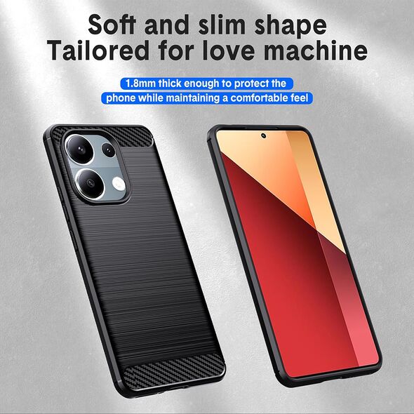 Techsuit Husa pentru Xiaomi Redmi Note 13 Pro 4G / Poco M6 Pro 4G - Techsuit Carbon Silicone - Black 5949419088054 έως 12 άτοκες Δόσεις