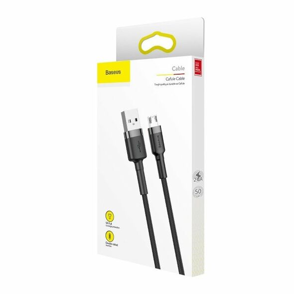 Baseus Baseus Cafule Micro USB cable 2.4A 0,5m (gray + black) 016537  CAMKLF-AG1 έως και 12 άτοκες δόσεις 6953156280304