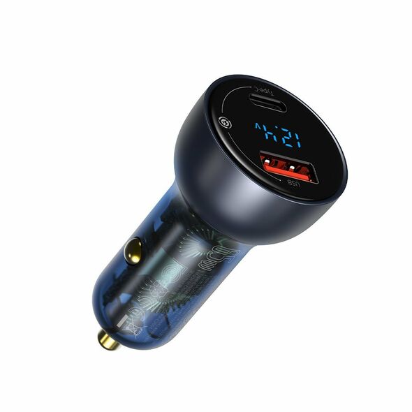 Baseus Car Charger Baseus Particular Digital Display QC+PPS 65W With Mini White USB-C Cable With E-mark Chip 1m 100W (black) 022887  TZCCKX-0G έως και 12 άτοκες δόσεις 6953156223196