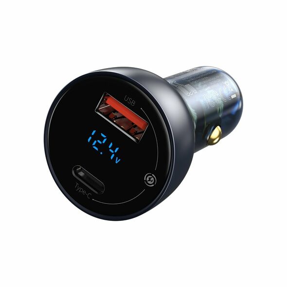Baseus Car Charger Baseus Particular Digital Display QC+PPS 65W With Mini White USB-C Cable With E-mark Chip 1m 100W (black) 022887  TZCCKX-0G έως και 12 άτοκες δόσεις 6953156223196