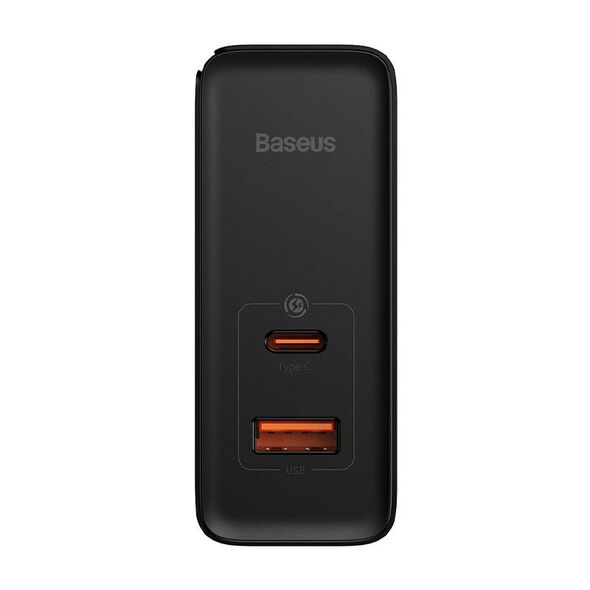 Baseus Wall charger Baseus GaN USB-C + USB, 100W + 1m cable (black) 036235  CCGP090201 έως και 12 άτοκες δόσεις 6932172608958