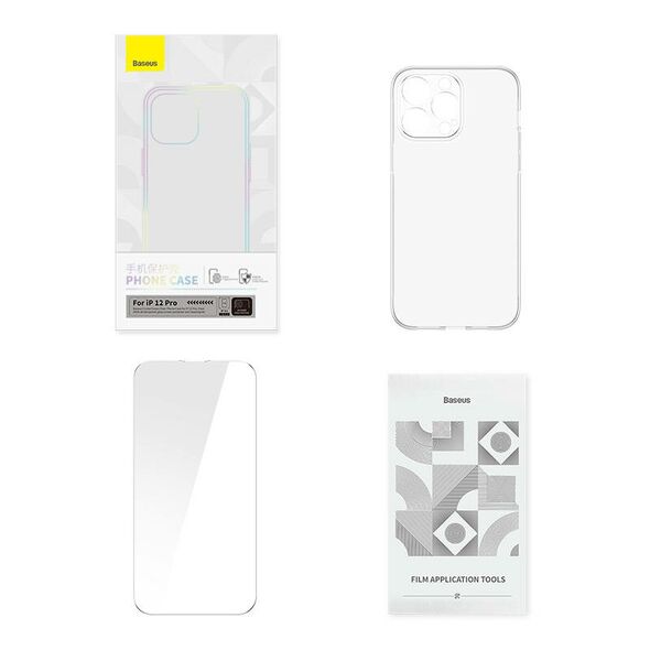 Baseus Case Baseus Crystal Series for iPhone 12 Pro (clear) + tempered glass + cleaning kit 047028  ARSJ000402 έως και 12 άτοκες δόσεις 6932172627638