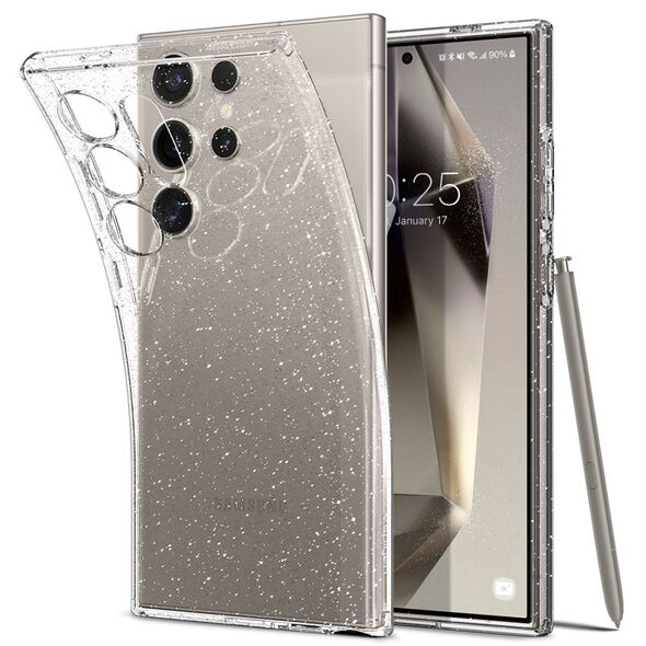 Spigen Huse pentru Samsung Galaxy S24 Ultra - Spigen Liquid Crystal Glitter - Crystal Quartz 8809971221702 έως 12 άτοκες Δόσεις