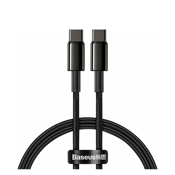 Baseus Braided USB 2.0 Cable USB-C male - USB-C male Μαύρο 2m (CATWJ-A01) (BASCATWJA01) έως 12 άτοκες Δόσεις