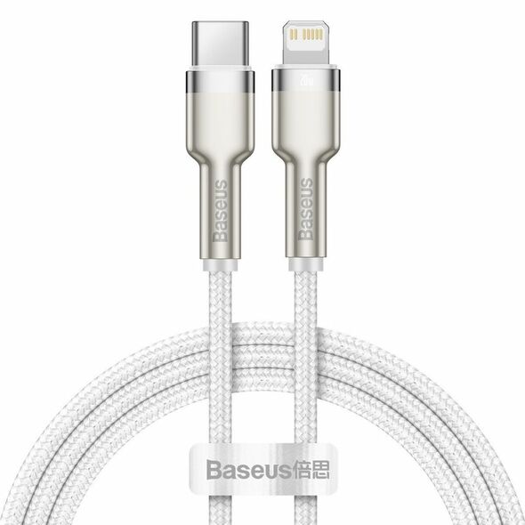 Baseus Cafule Braided USB-C to Lightning Cable 20W White1m (CATLJK-A02) (BASCATLJK-A02) έως 12 άτοκες Δόσεις