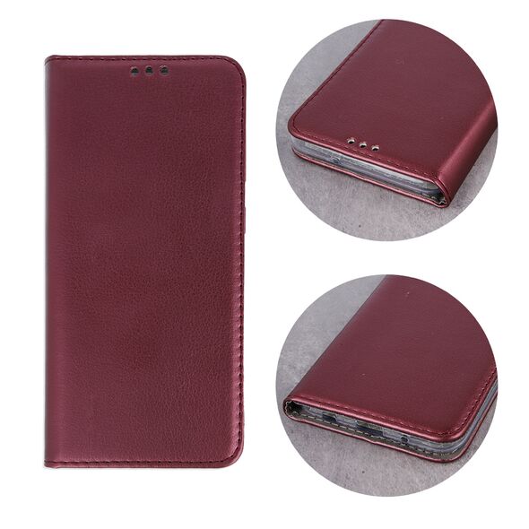 Smart Magnetic case for Xiaomi Redmi Note 13 4G burgundy