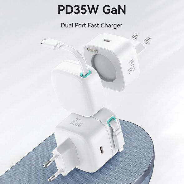 USAMS Incarcator Priza USB-C PD35W cu Cablu Lightning - Usams XMF Series (US-CC209) - White 6958444907680 έως 12 άτοκες Δόσεις