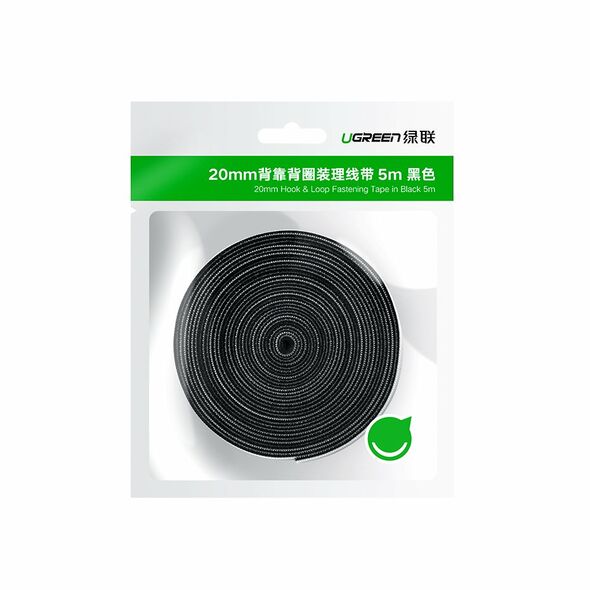 Ugreen Ugreen - Cable Organizer (40354) - Tie Band with 20mm Wide, 2m Length - Black 6957303843541 έως 12 άτοκες Δόσεις