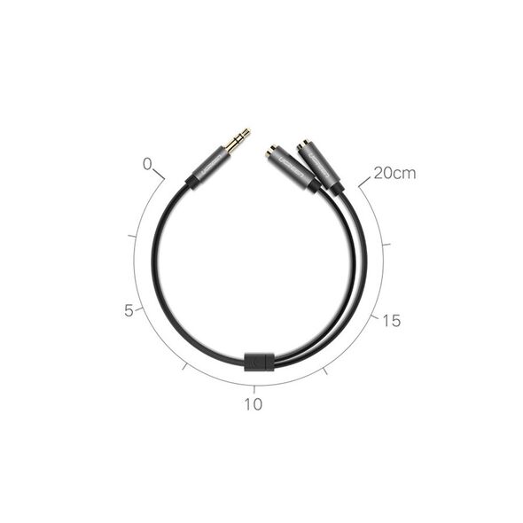 Ugreen Ugreen - Audio Cable 2in1 Stereo Splitter Adapter (10532) - Jack 3.5mm, 1xMale to 2xFemale, with Braid, 20cm - Black 6957303815326 έως 12 άτοκες Δόσεις
