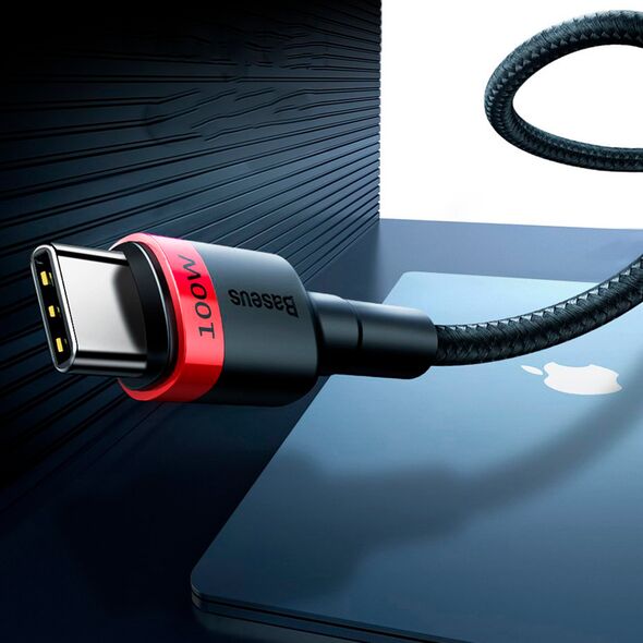 Baseus Baseus - Data Cable Cafule (CATKLF-AL91) - USB-C to Type-C, PD 2.0, 100W, 2m - Red Black 6953156216372 έως 12 άτοκες Δόσεις