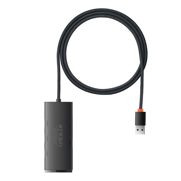 Baseus Hub USB to 4x USB3.0, Type-C, 1m - Baseus Lite Series (WKQX030101) - Black 6932172606206 έως 12 άτοκες Δόσεις