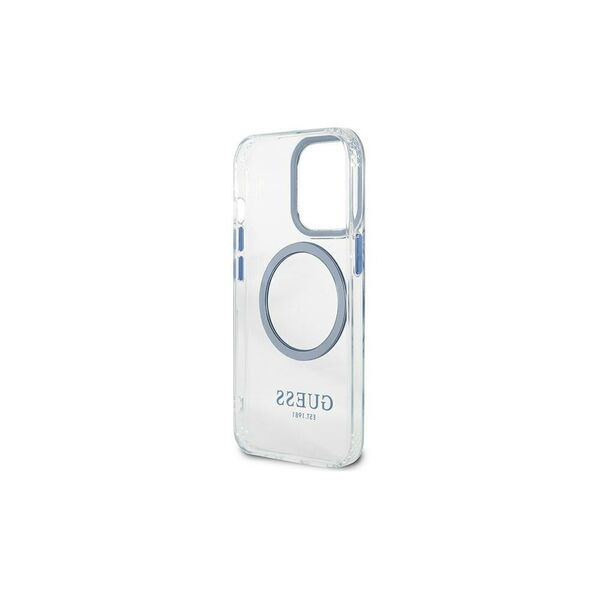 Guess case for iPhone 13 Pro / 13 6,1&quot; GUHMP13LHTRMB blue hard case Metal Outline Magsafe 3666339057237