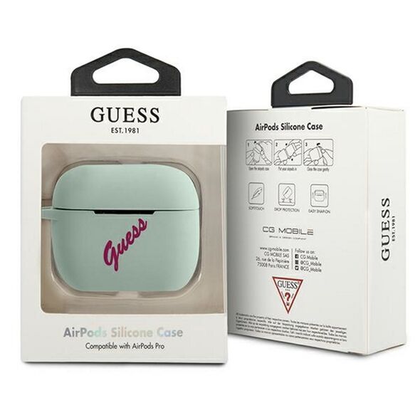 Guess case for AirPods Pro GUACAPLSVSBF blue-fuchsia Silicone Vintage 3700740495483