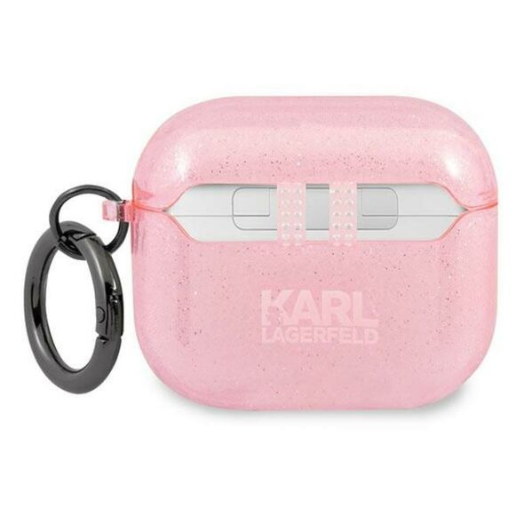Karl Lagerfeld case for AirPods 3 KLA3UKHGP pink Glitter Karl`s Head 3666339030339