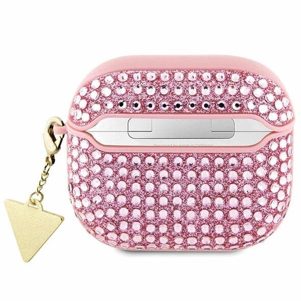 Guess case for AirPods 3 GUA3HDGTPP pink Rhinestone Triangle Charm 3666339120702