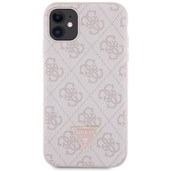 Guess case for iPhone 11 GUHCN61P4TDSCPP pink HC PU Leather Metal Logo Strass Crossbody 3666339147129